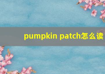 pumpkin patch怎么读